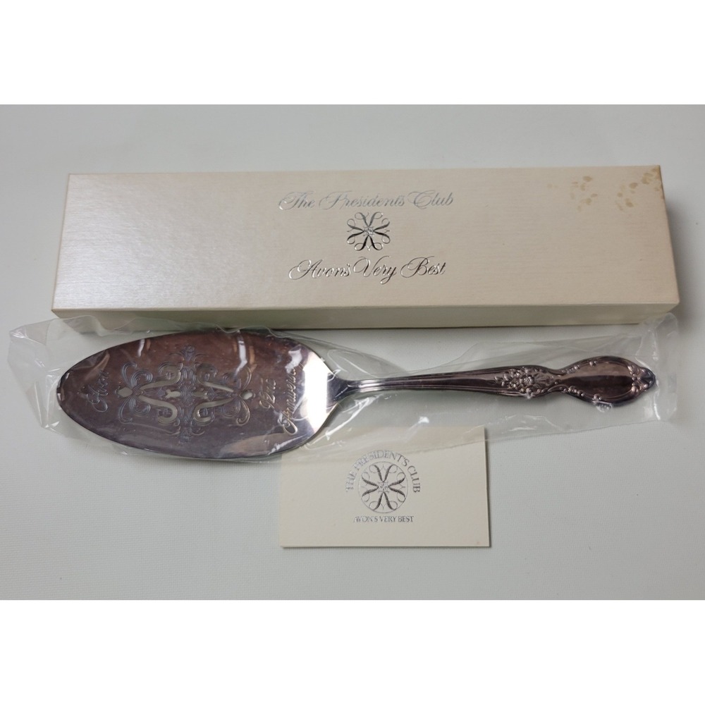 Avon Presidents Club 1978 92nd Anniversary Silverplate Pie Cake Server Boxed